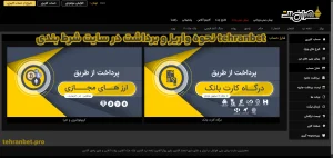نحوه واریز و برداشت در سایت شرط بندی tehranbet